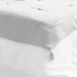 Comparateur de prix : L'EFFET PAPILLON Bout de lit édredon Gaze de Coton 90 x 200 cm GAIA coloris Nuage