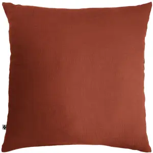 Housse De Rêve Taie d'oreiller Gaze de coton 60x60 gaia coloris Rouge Terracotta pas cher