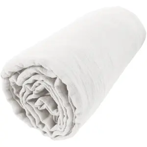 L'EFFET PAPILLON Drap housse Gaze de Coton 160x200 cm gaia matelas épais Blanc pas cher