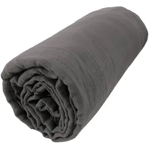Montéléone Drap housse en coton gris 140x190 cm