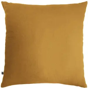 Taie d'oreiller Gaze de coton 50 x 70 cm GAIA coloris Safran - L'EFFET... pas cher