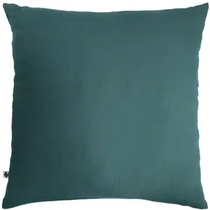 L'EFFET PAPILLON Taie d'oreiller Gaze de coton 50 x 70 cm gaia coloris Bleu Canard pas cher