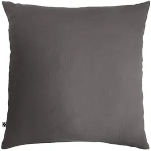 L'EFFET PAPILLON Taie d'oreiller Gaze de coton 60 x 60 cm gaia coloris Gris Granit pas cher