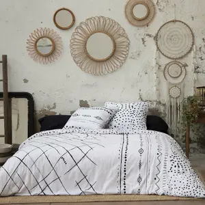 L'EFFET PAPILLON Dock Avenue - Parure de couette 100% coton 57 fils 240 x 220 cm ikat pas cher
