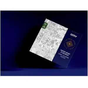 Comparateur de prix : Omy - Poster Géant Tour Eiffel Bleu marine taille unique