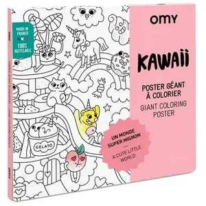 Poster Géant à colorier KAWAI by OMY - 100x70cm