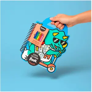 Omy - Cahier de coloriage avec stickers Dino Bleu taille unique