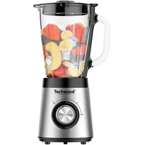 Comparateur de prix : Blender inox bol en verre double sécurité 1,5 L Techwood