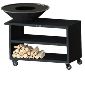 Brasero Pontaillac 88 Ø.84 x H.103 cm noir Oyat pas cher