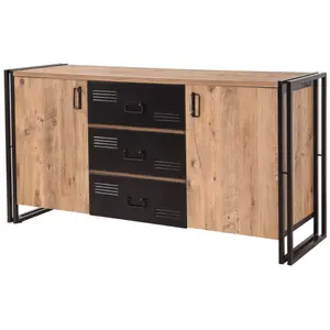 CONCEPT USINE HOLEN - Buffet industriel 2 portes / 3 tiroirs pas cher