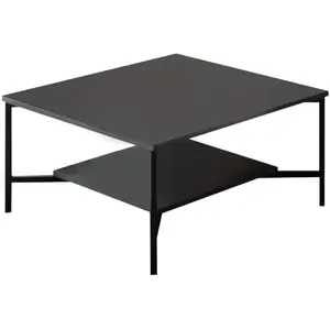 CONCEPT USINE TROMSO - Table basse industrielle carrée noire pas cher