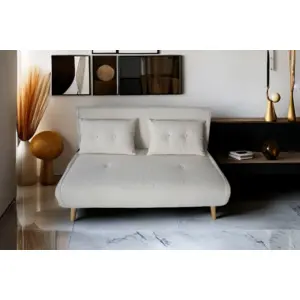 Comparateur de prix : CONCEPT USINE ENNIS - Canapé convertible en velours côtelé beige 2 places