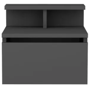 Concept-Usine Visby table de chevet murale anthracite avec tiroir et étagère pas cher