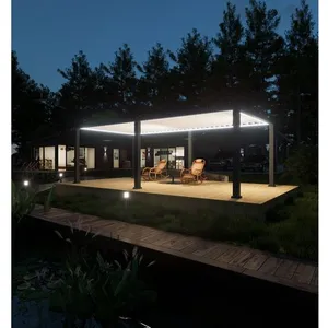 TERRIA Pergola bioclimatique motorisée 600x360 cm ÉRABLE - Gris  Vendu parauchan