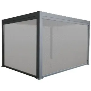 TERRIA Rideau store manuel pour pergola bioclimatique ORME 350x400 cm - Gris  Vendu parauchan