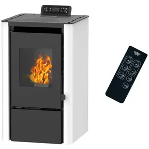 Poêle à granulés air Anita 7,6 kW Blanc Sannover pas cher