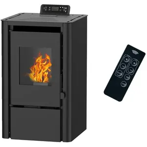Poêle à granulés air Anita 7,6 kW Noir Sannover pas cher