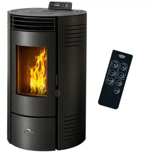 Comparateur de prix : Poêle à granulés étanche Azora 116 kW Noir Sannover