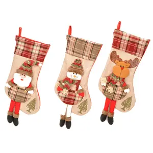 C234 3pcs Bonhomme de Neige Stocking Noël pas cher