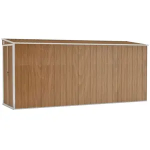 VIDAXL Abri de jardin - UU - mural Marron 118x382x178 cm Acier galvanisé P413 pas cher