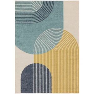 Novatrend Tapis moderne tissé plat bleu 200x290 cm