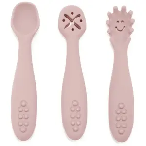 Set de 3 cuillères d'apprentissage en silicone ROSE Babireva pas cher