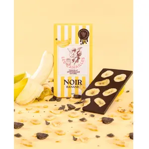 Les Canailles Tablette de Chocolat Aphrodisiaque NOIR Banane 100g pas cher