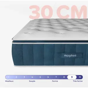 MORPHEA FRANCE Matelas hybride luxe Victoria - mémoire de forme - 30cm, 90x190cm pas cher