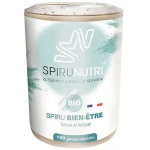 Comparateur de prix : SPIRUNUTRI Spiru bien-être bio tonus et fatigue 150 gélules
