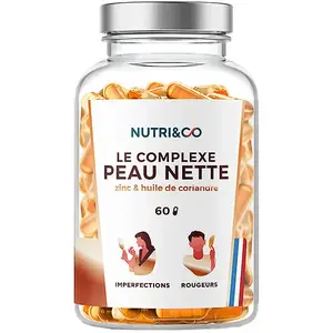 Comparateur de prix : NUTRI&CO   Complexe Peau Nette   Imperfections et Acné   60 gélules TU