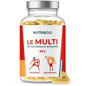 Comparateur de prix : Nutri&Co Le Multi Multivitamines 25 nutriments pour l'Immunité 90 gélules
