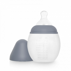Elhée - Biberon anti-colique en silicone BibRond 240 ml - Blue Grey pas cher
