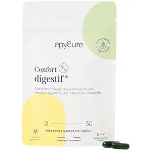 Comparateur de prix : Epycure Cure digestion & transit - Enzymes digestives & fenouil - 1 mois