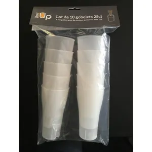 BEER UP 10 Gobelets réutilisables 25cl - Transparent, Sans BPA - Parfaits pour les Cocktails et la Bière pas cher