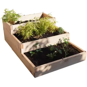 Carré de Potager 3 Niveaux Big Triptik en Bois  Bois / Métal pas cher