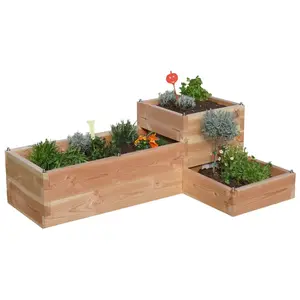 Carré de Potager 3 Niveaux Vivik en Bois LE CARRÉ FANTASTIK  Bois / Métal pas cher
