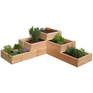 Carré de Potager 3 Niveaux Volcanik en Bois  Bois / Métal pas cher