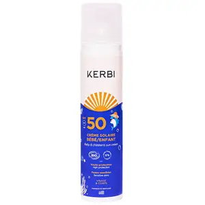 Kerbi - Crème solaire SPF50 sans parfum bébé et enfant - 100g pas cher