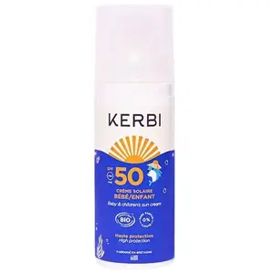 Kerbi - Crème solaire SPF50 sans parfum bébé et enfant - 50g pas cher