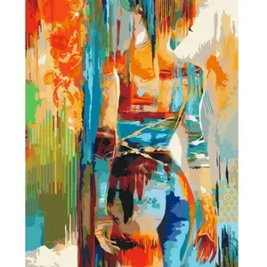 Figured'Art Peinture par Numéro Adulte avec Cadre Beauté en couleurs - Activité Manuelle Kit de Loisir Créatif DIY Numéro d'Art Complet - 40x50cm toile tendue sur châssis