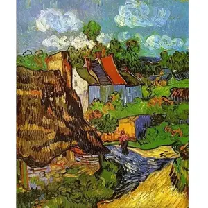 Figured'Art Peinture par Numéro Adulte Van Gogh Maison oise - Activité Manuelle Kit de Loisir Créatif DIY Numéro d'Art Complet - 40x50cm sans châssis en bois pas cher