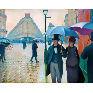 Figured'Art Peinture au numéro : Rue de Paris, temps de pluie - Gustav... pas cher