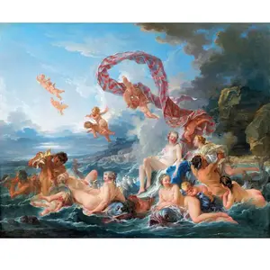 Figured'Art Peinture par Numéro Adulte Le Triomphe de Vénus - François Boucher - Activité Manuelle Kit de Loisir Créatif DIY Numéro d'Art Complet - 40x50cm sans châssis en bois pas cher