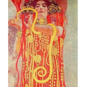 Figured'Art Peinture par Numéro Adulte Gustav Klimt Femme Serpent - Activité Manuelle Kit de Loisir Créatif DIY Numéro d'Art Complet - 40x50cm sans châssis en bois pas cher