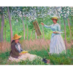 Comparateur de prix : Figured'Art Peinture par Numéro Adulte avec Cadre Dans les bois de Giverny - Monet - Activité Manuelle Kit de Loisir Créatif DIY Numéro d'Art Complet - 40x50cm toile tendue sur châssis