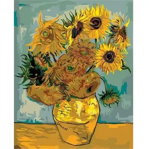 Figured'Art Peinture par Numéro Adulte avec Cadre Van Gogh Tournesols - Activité Manuelle Kit de Loisir Créatif DIY Numéro d'Art Complet - 40x50cm toile tendue sur châssis
