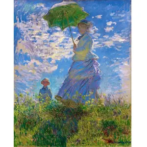Figured'Art Peinture par Numéro Adulte avec Cadre La Promenade - Monet - Activité Manuelle Kit de Loisir Créatif DIY Numéro d'Art Complet - 40x50cm toile tendue sur châssis