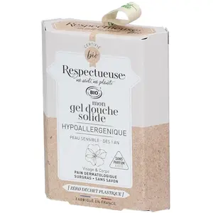 Comparateur de prix : Respectueuse Mon Gel Douche Solide Hypoallergénique Visage & Corps Bio 75g