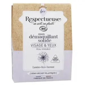 Respectueuse Mon Démaquillant Solide Visage et Yeux Bio 25 g pas cher