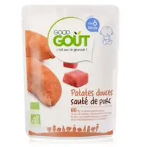 Comparateur de prix : Good Goût Plat Patates Douces Sauté de Porc +6m Bio 190g